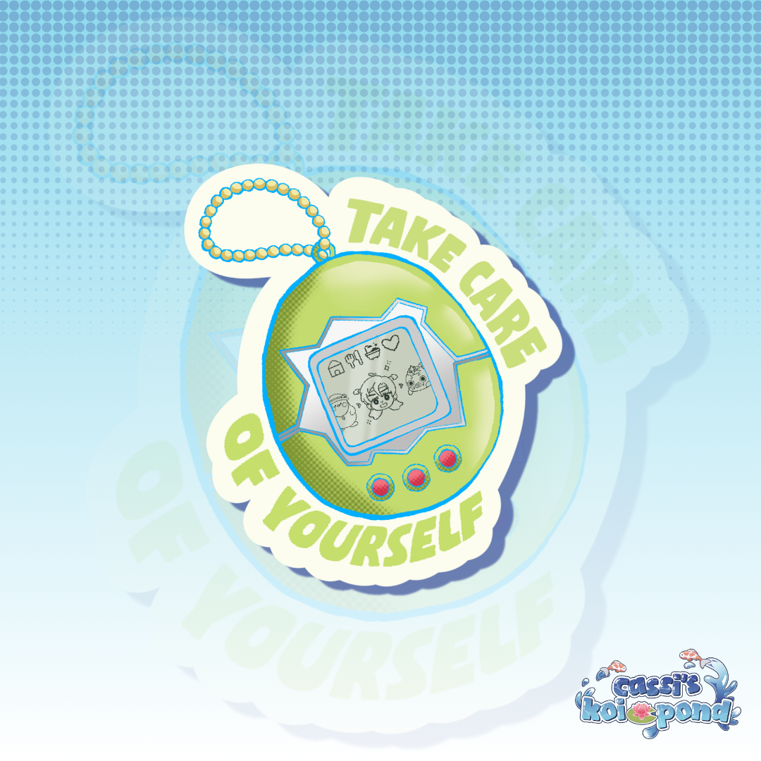 Self Care OC Tamagotchi - 2.5” Vinyl Sticker