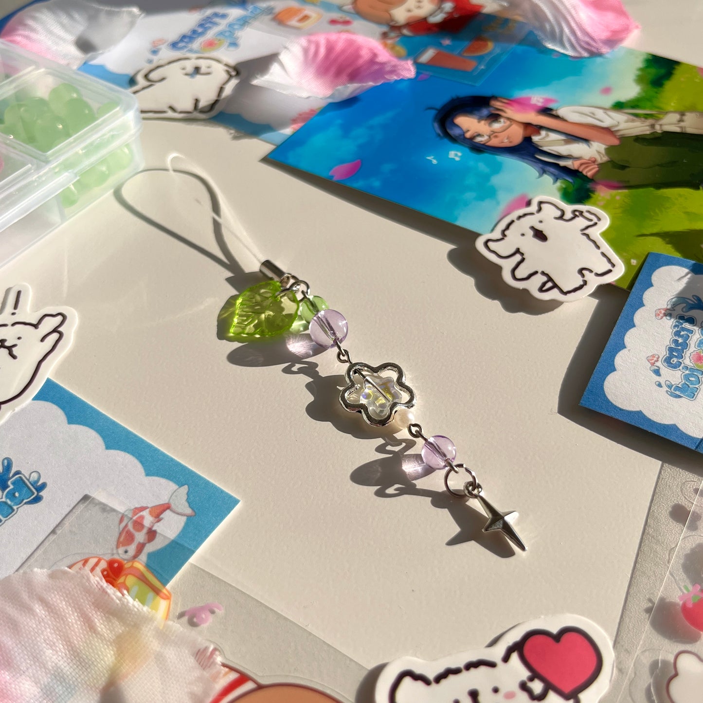 Green, Purple & Clear (Under 35 Minutes Series) - Phone Charm