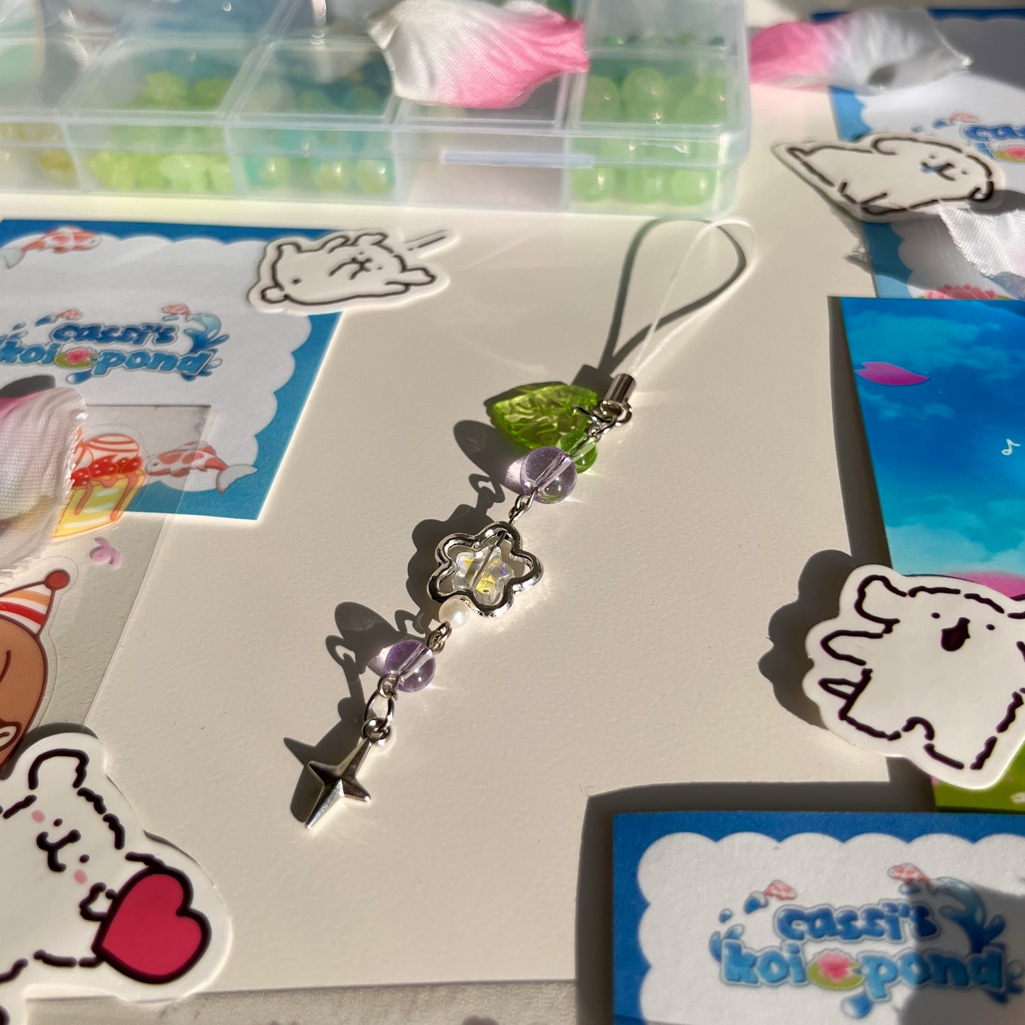 Green, Purple & Clear (Under 35 Minutes Series) - Phone Charm