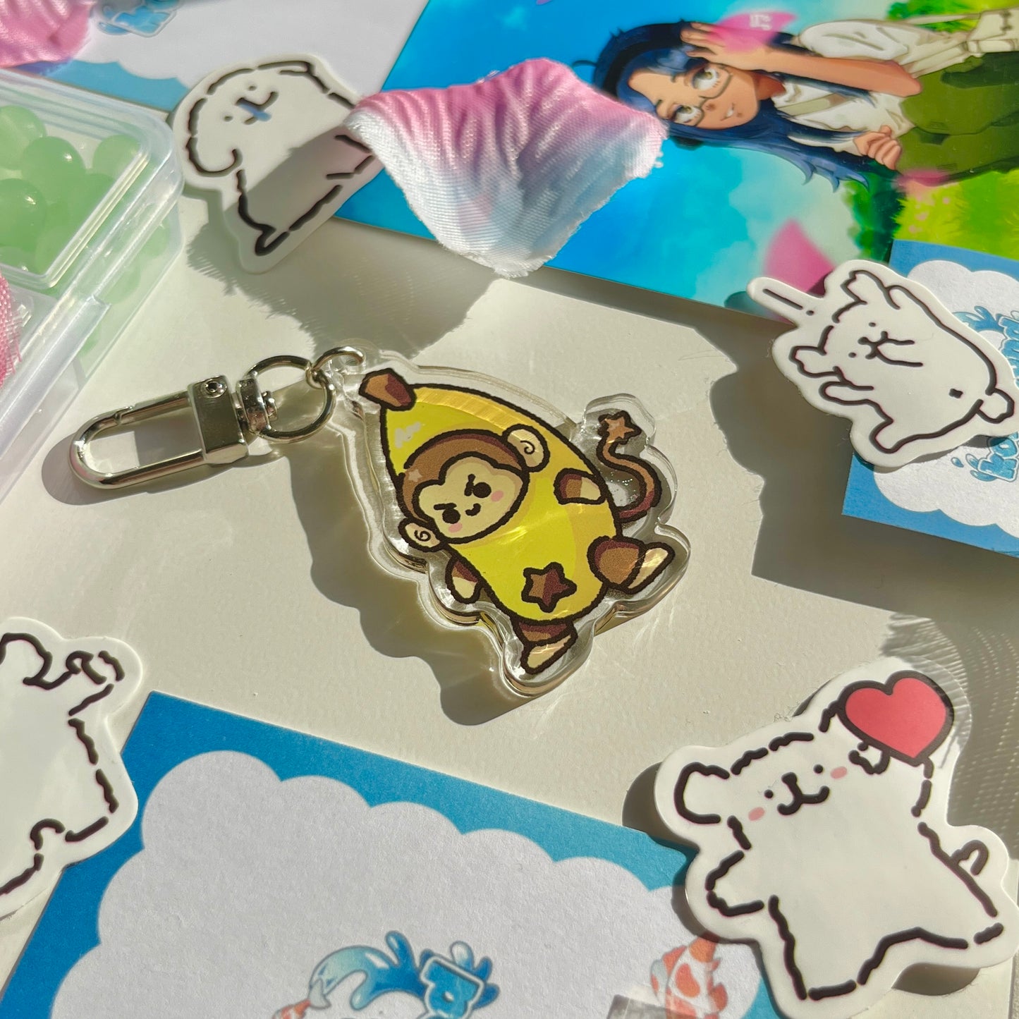 Banana Monkey - 2” Acrylic Keychain